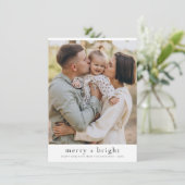 メリー&Bright Minimalist Christmas Holiday写真 シーズンカード (スタンド正面)