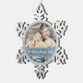 メリー&Bright Photoクリスマスファミリーオーナメント スノーフレークピューターオーナメント (右)