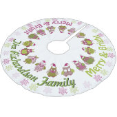 メリー&Bright Santa Owls YOUR NAME Treeスカート ブラッシュドポリエステルツリースカート (アングル)