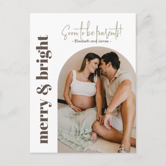 メリー&Bright To Be Parents Holiday Photo シーズンポストカード (正面)