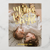 メリー&Bright What a Year写真バジェットクリスマス 箔シーズンポストカード (正面)
