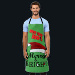 メリー&Bright with Santa Hat Christmas, ZSPG エプロン<br><div class="desc">このアイテムとメリークリスマスお祝い。このデザインはどんな商品にも似合う。⭐このテンプレートをアートワークでパーソナライズする⭐さらに編集して変更を加える。⭐このデザインを製品に転送する。bit.ly/SandyspiderStoresにある私のすべての店を訪ね（カットアンドペースト）。</div>