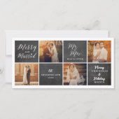 メリー&Chalkboard 4結婚したフォトコラージュ結婚ズ シーズンカード (正面)