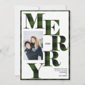 メリー | Green Buffalo Plaid垂直フォトホリデー 招待状 (正面)