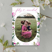 メリー & Pink写真Feliz Navidadカード シーズンカード