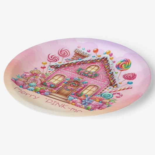 メリー「PINK-mas」クリスマスキャンディハウス ペーパープレート (アングル)