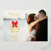 メリー&Sweet Christmasフォトエレガントフローラボール 箔シーズンカード (正面)