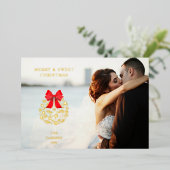 メリー&Sweet Christmasフォトエレガントフローラボール 箔シーズンカード (立ち正面)