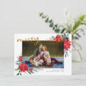 メリー | Winter Poinsettia & Pine Holiday写真 シーズンカード (スタンド正面)