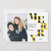 メリー | Yellow Buffalo Plaidフォトホリデー 招待状 (正面)