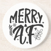 メリーAF楽しいクリスマススノーフレークXmas コースター (正面)