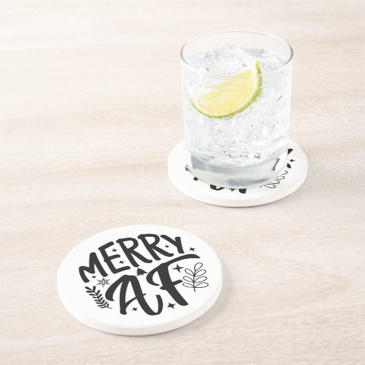 メリーAF楽しいクリスマススノーフレークXmas コースター (側面)