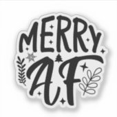 メリーAF楽しいクリスマススノーフレークXmas シール (正面)