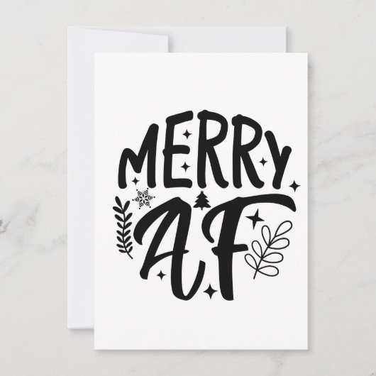 メリーAF楽しいクリスマススノーフレークXmas 招待状 (正面)