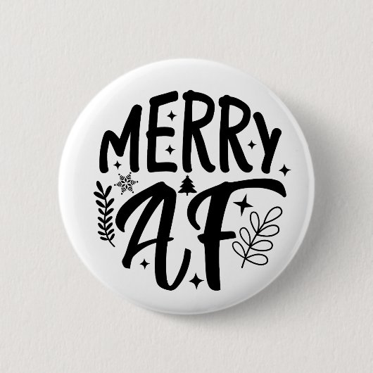 メリーAF楽しいクリスマススノーフレークXmas 缶バッジ (正面)