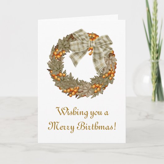 メリーBirthmas誕生日Christmas組み合わせ シーズンカード (正面)