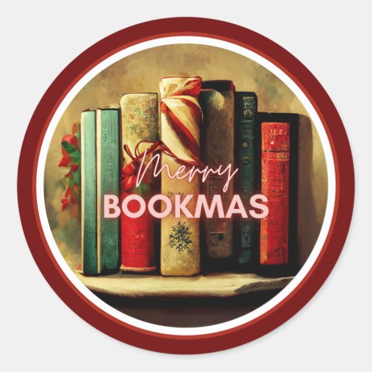 メリーBookmas, School Librarian Christmas ラウンドシール (正面)