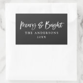 メリーBrightスクリプモダント文字 長方形シール (バッグ)