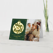 メリーBright Christmasモダン Bauble写真実在 箔シーズンカード (正面)