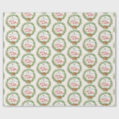 メリーBright Christmasリース ラッピングペーパー (フラット)