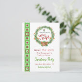 メリーBright ChristmasリースSave the Date ポストカード (スタンド正面)