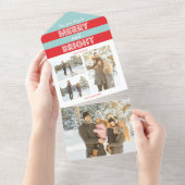 メリーBright Christmas 3つ折カード オールインワン招待状 (貼ってはがせる)