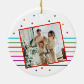 メリーBright Christmas Family Photo Ornamモダン セラミックオーナメント (裏面)