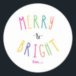 メリーBright Christmas Holiday Stickers & Bright Chri ラウンドシール<br><div class="desc">メリー&Bright Christmas Holidayステッカーカラフル。カスタマイズ文字一致するアイテムが使用可能。</div>