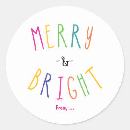 メリーBright Christmas Holiday Stickers & Bright Chri ラウンドシール
