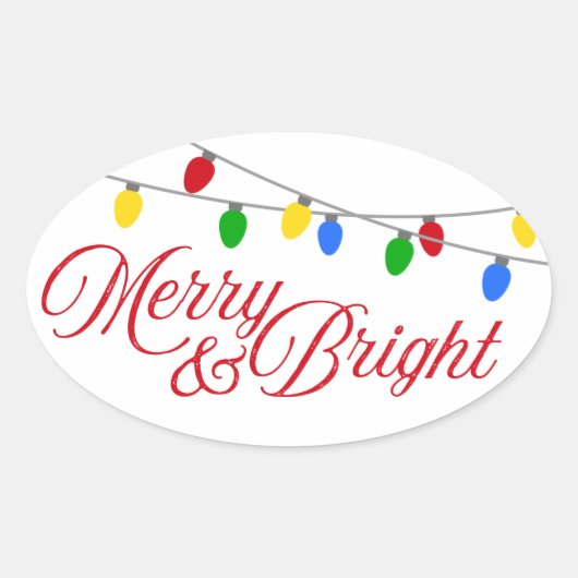 メリーBright Christmas Light 楕円形シール (正面)