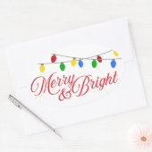 メリーBright Christmas Light 楕円形シール (封筒)