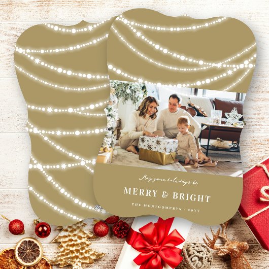 メリーBright Christmas Lightsの写きらめく真 シーズンカード