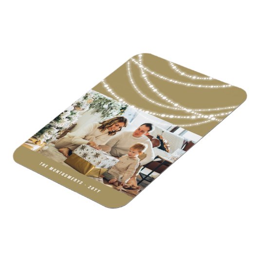 メリーBright Christmas Lightsの写きらめく真 マグネット (左側)