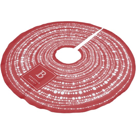 メリーBright Christmas Lightsモノグラきらめくム ブラッシュドポリエステルツリースカート (アングル)