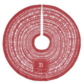 メリーBright Christmas Lightsモノグラきらめくム ブラッシュドポリエステルツリースカート (正面)