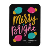メリーBright Christmas Lights非写真ホリデー マグネット (縦)