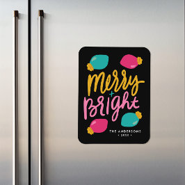 メリーBright Christmas Lights非写真ホリデー マグネット