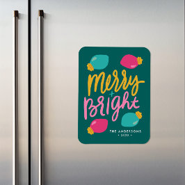 メリーBright Christmas Lights非写真ホリデー マグネット