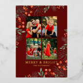 メリーBright Christmas Photo Collageフローラ 箔シーズンカード (正面)