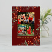メリーBright Christmas Photo Collageフローラ 箔シーズンカード (立ち正面)