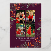 メリーBright Christmas Photo Collageフローラ 箔シーズンカード (正面)