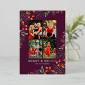 メリーBright Christmas Photo Collageフローラ 箔シーズンカード (立ち正面)