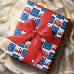 メリーBright Christmas Snowflake Photo Blue ラッピングペーパーシート<br><div class="desc">あなたのメリー写真を特集した明るいクリスマスのラッピング紙。友人や家族の2枚の写真で違うクリスマスプレゼントをパーソナライズ。銀色のグラデーションの特別なメリークリスマスメッセージ、「明るい」は、1つの正方形に特徴。対角線上の正方形はクリスマスかわいらしの冬の雪の結晶である。このギフトラップは青と銀をテーマとしているが、他の色のオプションがある。</div>