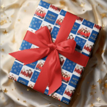 メリーBright Christmas Snowflake Photo Blue