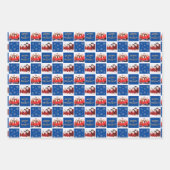 メリーBright Christmas Snowflake Photo Blue ラッピングペーパーシート (正面)