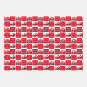 メリーBright Christmas Snowflake Photo Red ラッピングペーパーシート (正面2)