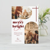 メリーBright Dual Arch Family Christmas写真 シーズンカード (スタンド正面)