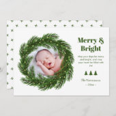 メリーBright Fir Tree Circle写真クリスマス シーズンカード (正面/裏面)