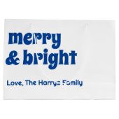 メリーBright Minimalist Christmas Family Black ラージペーパーバッグ (裏面)