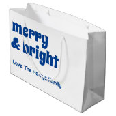 メリーBright Minimalist Christmas Family Black ラージペーパーバッグ (裏面アングル)